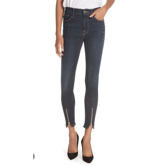 FRAME Denim Skinny Ankle Zip Le Skinny de Jeanne Blue Classic 5 Pocket Jeans Siz - Picture 1 of 5